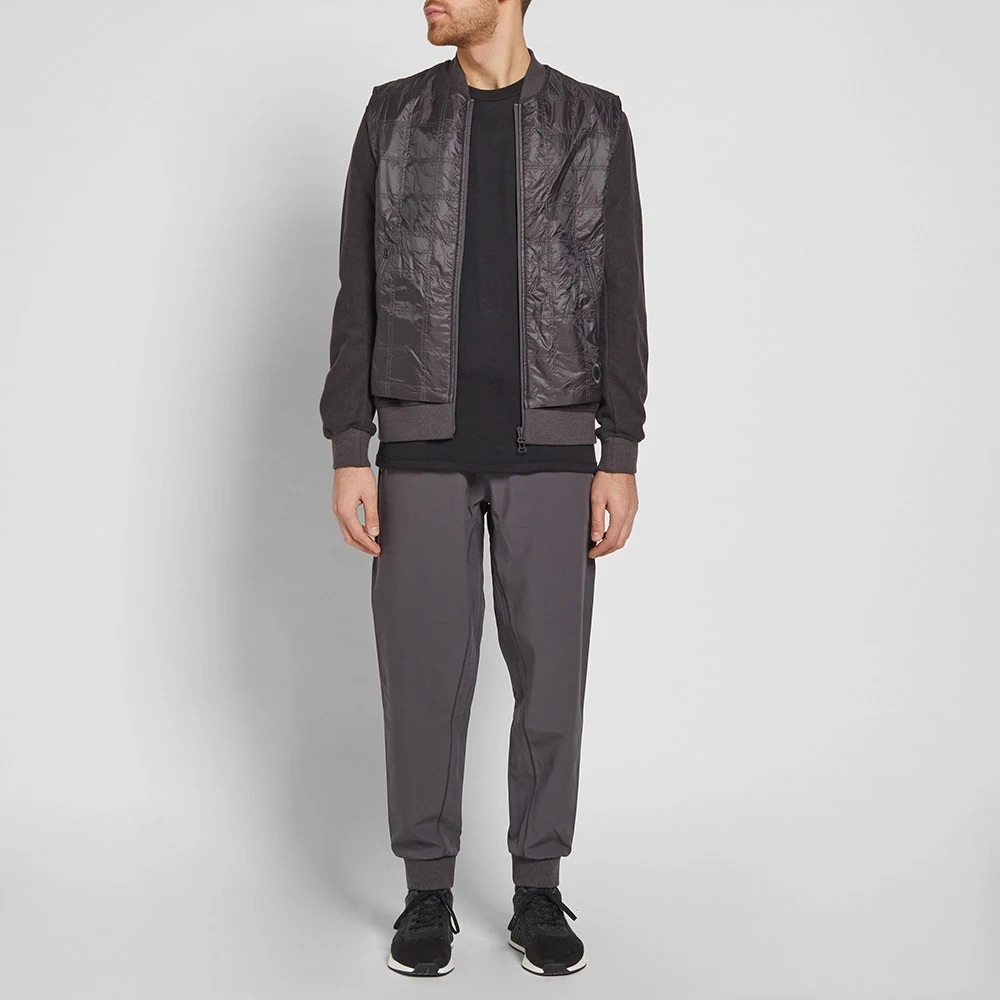 ADIDAS Wings & Horns Grey Shoulder Striped 100% Wool Bomber Jacket